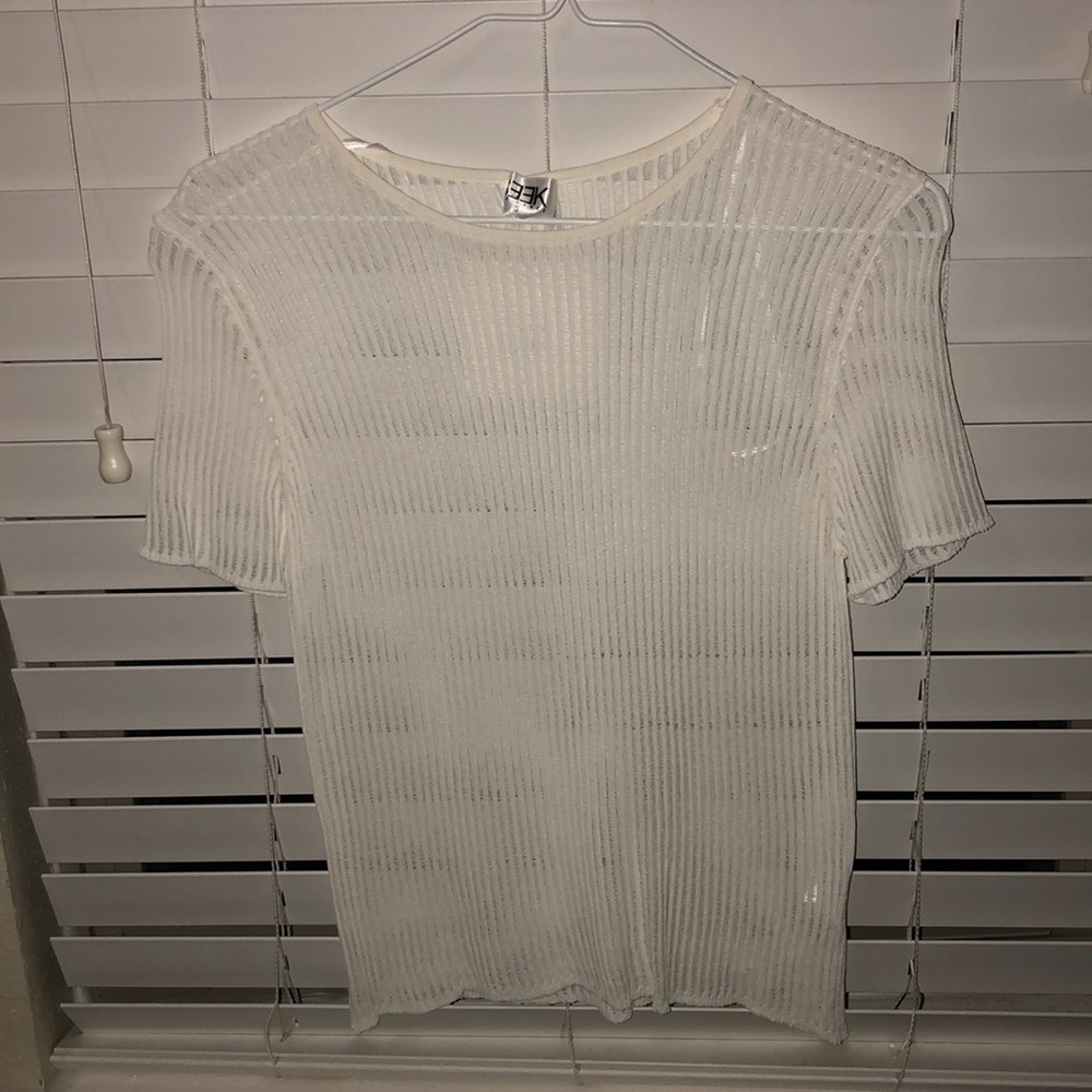 LF white sheer shirt